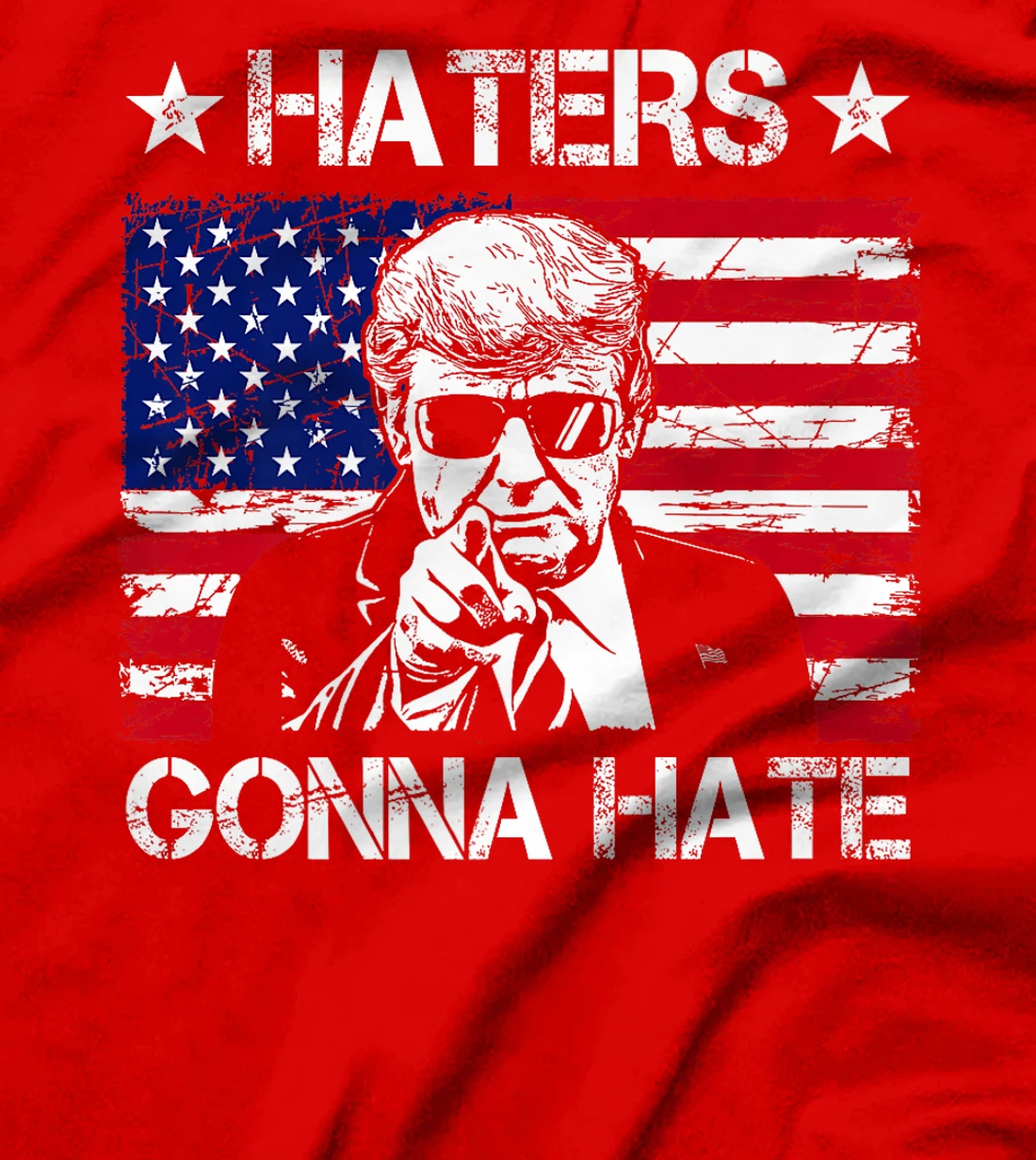 Haters Gonna Hate Middle Finger Funny Trump 2024 President Premium T-Shirt