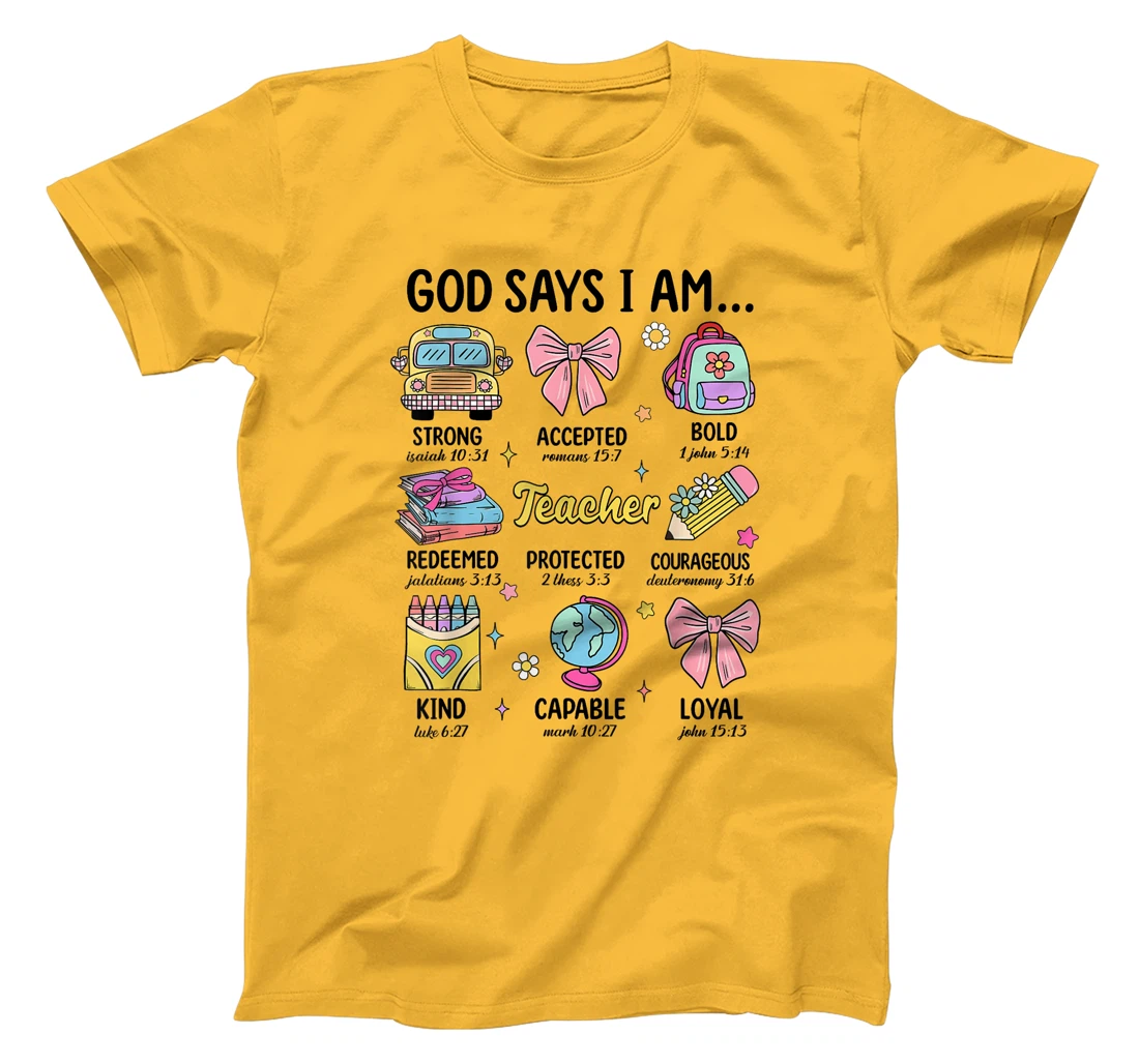 Teacher Christian God Says I Am Funny Back To School Women T-Shirt
