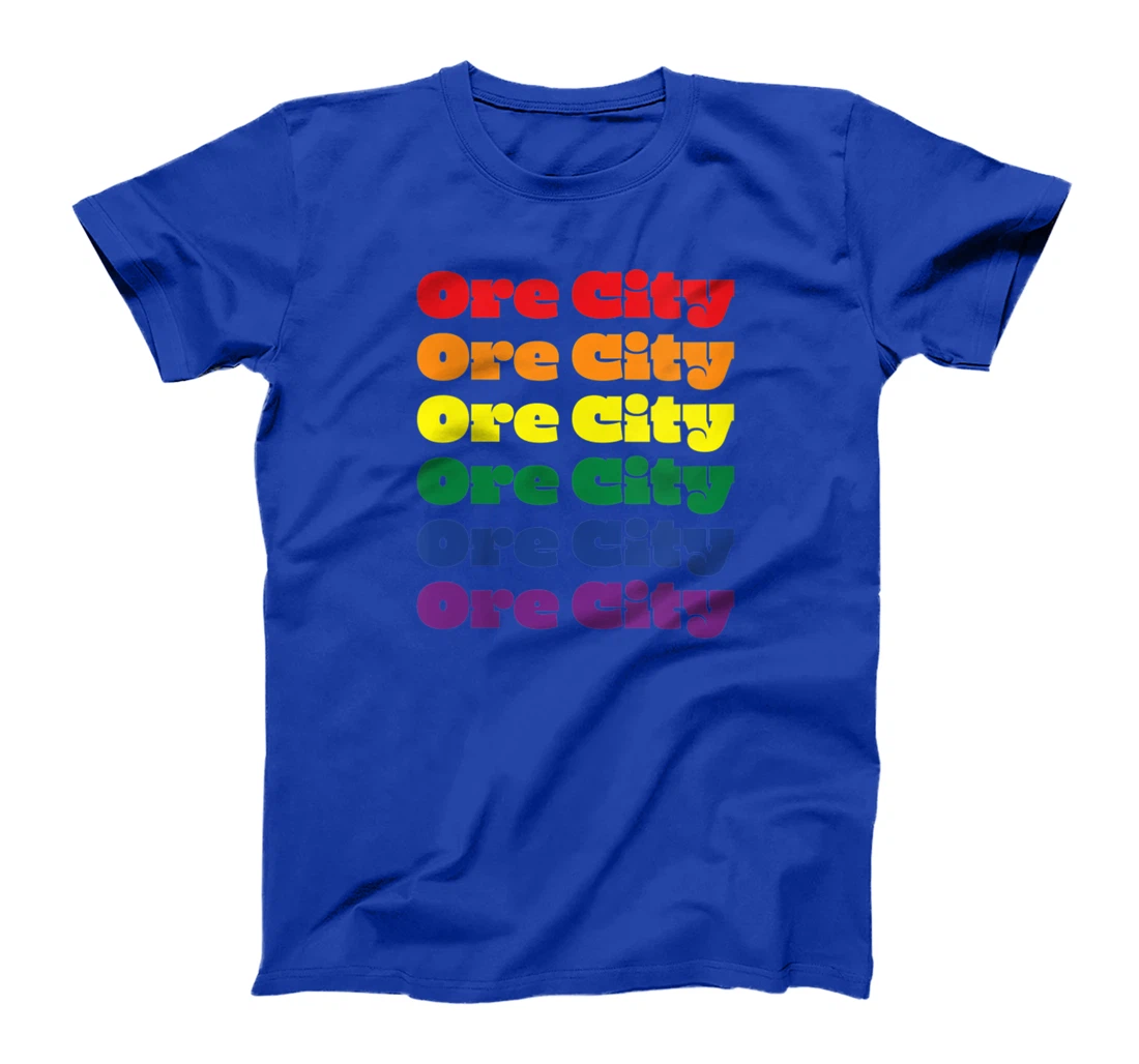 Womens Ore City Texas LGBTQ Gay Pride Month Rainbow Solidarity T-Shirt