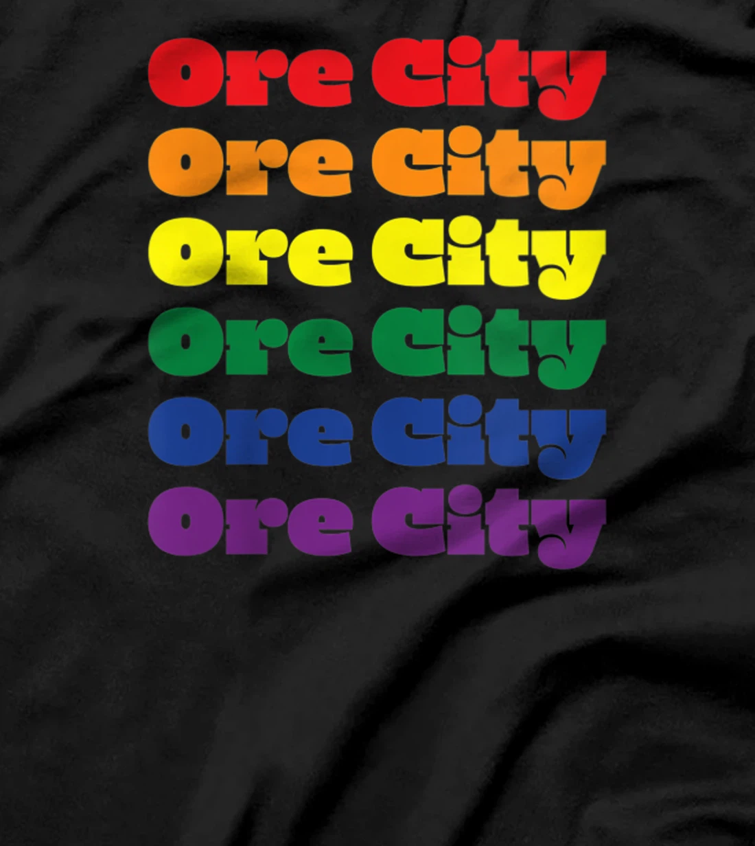 Womens Ore City Texas LGBTQ Gay Pride Month Rainbow Solidarity T-Shirt