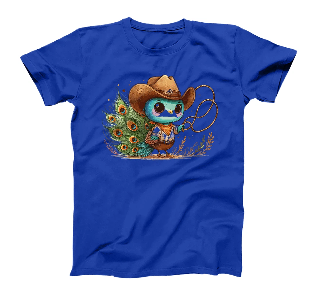 Western Rodeo Cowboy Hat Peacock Texas Animals Premium T-Shirt