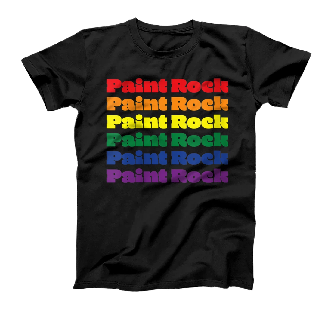 Womens Paint Rock Texas LGBTQ Gay Pride Month Rainbow Solidarity T-Shirt