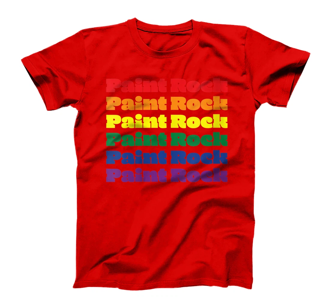 Womens Paint Rock Texas LGBTQ Gay Pride Month Rainbow Solidarity T-Shirt