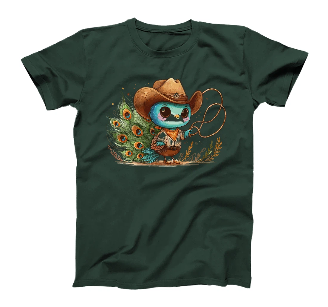 Western Rodeo Cowboy Hat Peacock Texas Animals Premium T-Shirt