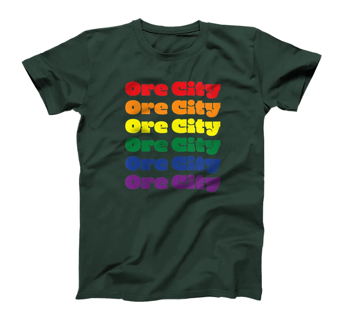 Womens Ore City Texas LGBTQ Gay Pride Month Rainbow Solidarity T-Shirt