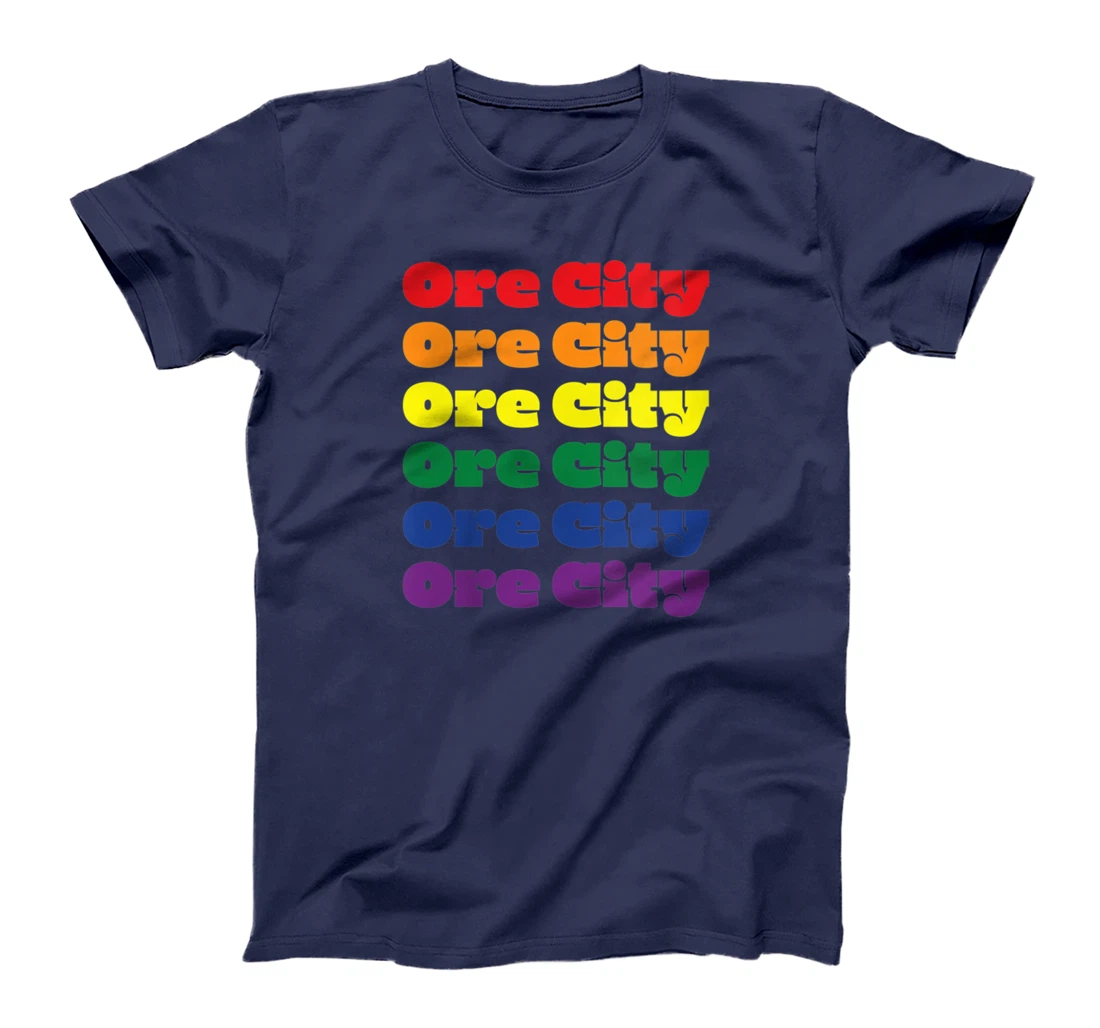 Womens Ore City Texas LGBTQ Gay Pride Month Rainbow Solidarity T-Shirt