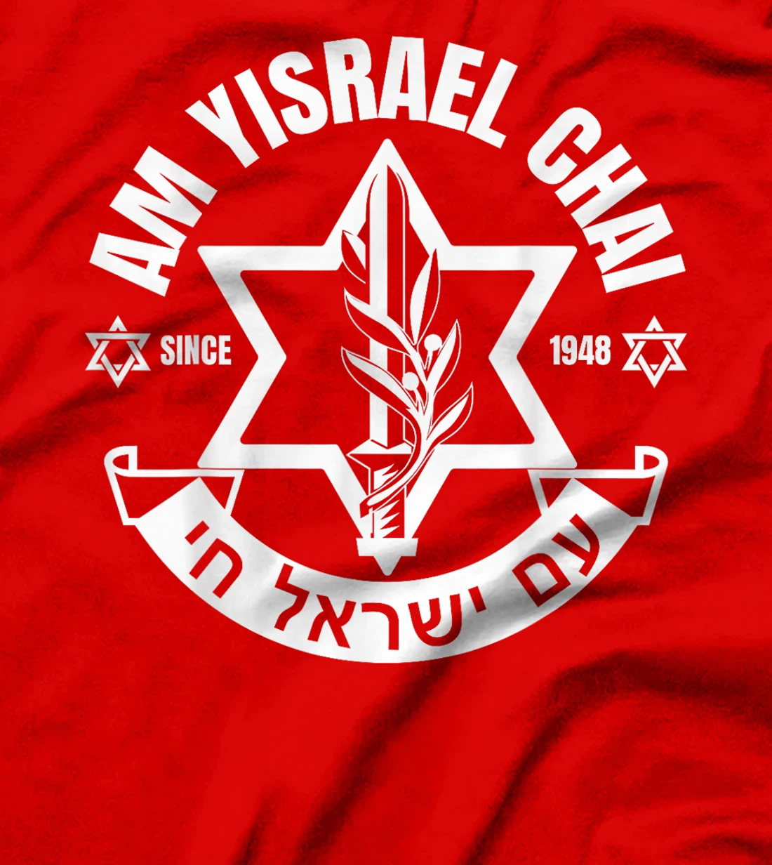 Am Yisrael Chai Israel 1948 Jewish Magen David Hebrew IDF T-Shirt
