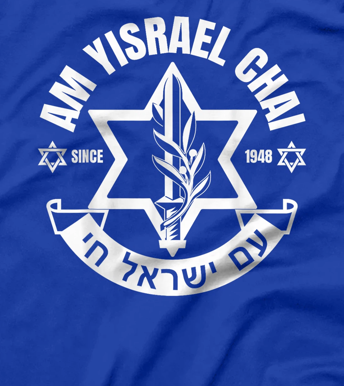 Am Yisrael Chai Israel 1948 Jewish Magen David Hebrew IDF T-Shirt