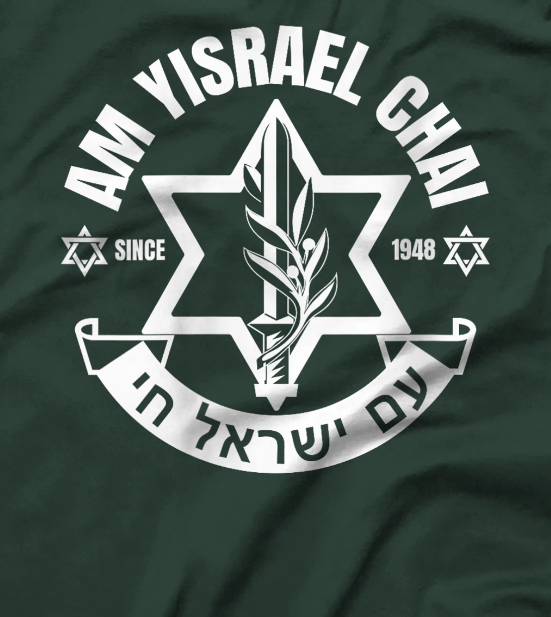 Womens Am Yisrael Chai Israel 1948 Jewish Magen David Hebrew IDF T-Shirt