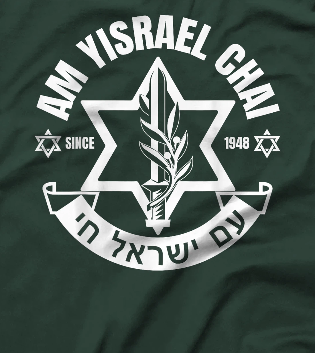 Am Yisrael Chai Israel 1948 Jewish Magen David Hebrew IDF T-Shirt