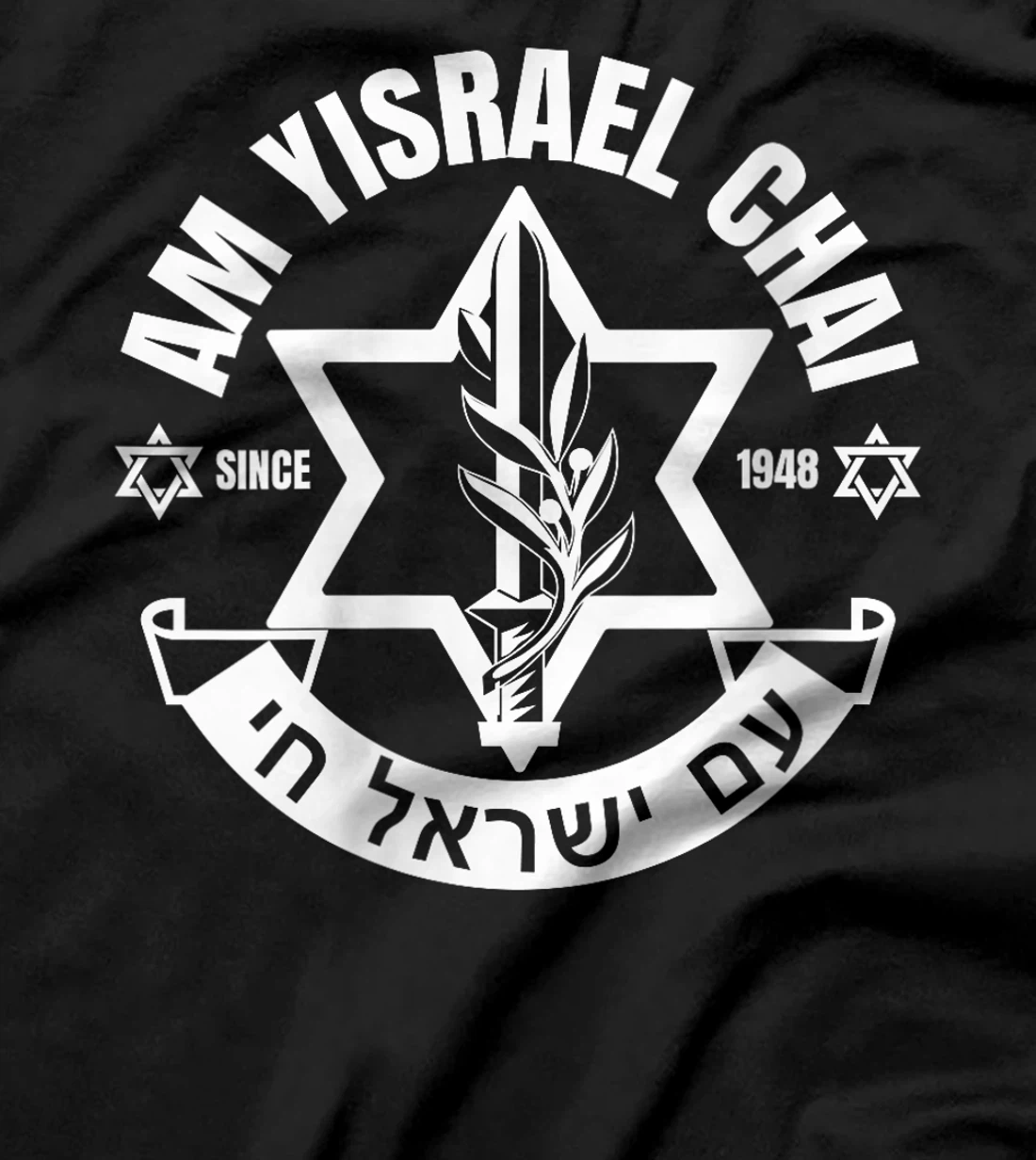 Womens Am Yisrael Chai Israel 1948 Jewish Magen David Hebrew IDF T-Shirt