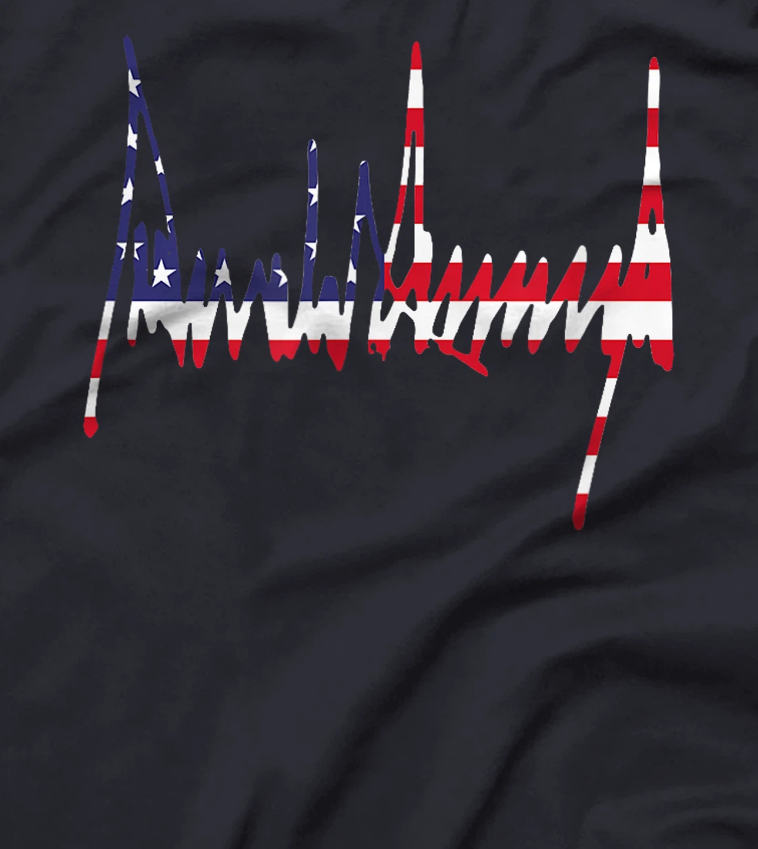 Trump Signature USA Flag Color 4th of July 2024 MAGA 45 47 T-Shirt