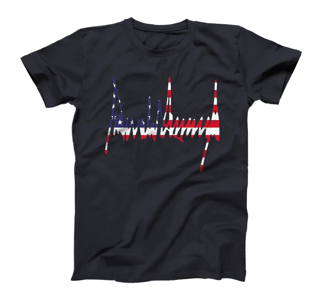 Trump Signature USA Flag Color 4th of July 2024 MAGA 45 47 T-Shirt