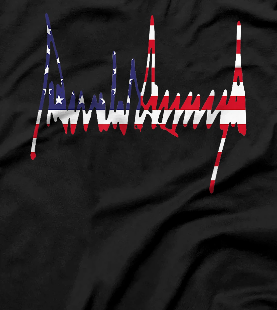 Trump Signature USA Flag Color 4th of July 2024 MAGA 45 47 T-Shirt