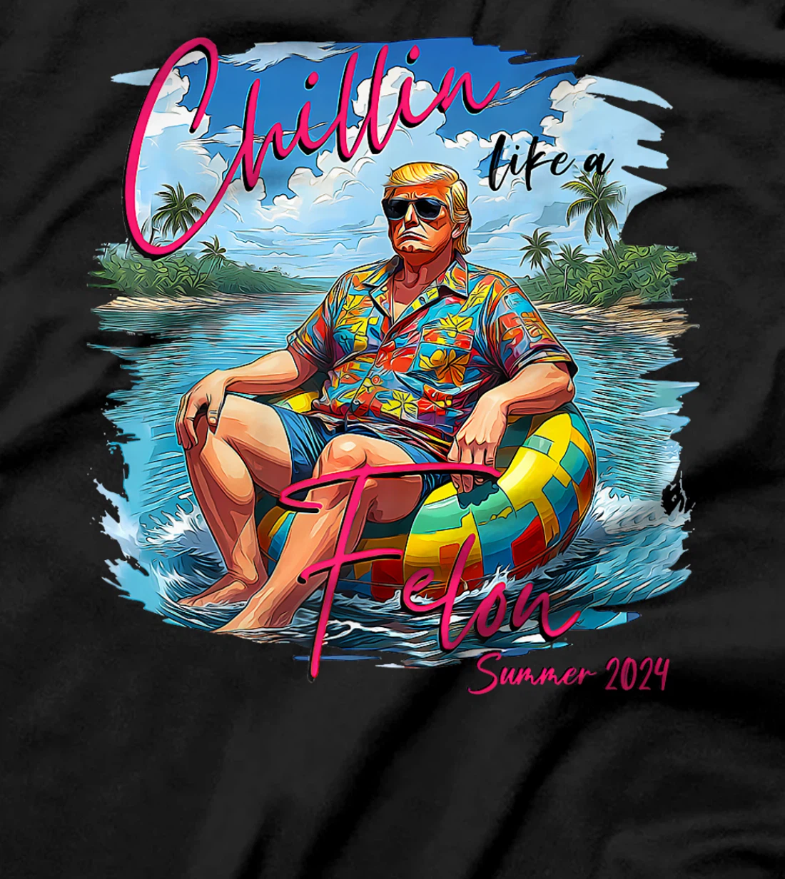 Trump Funny Chillin Like A Felon Trump 2024 Premium T-Shirt