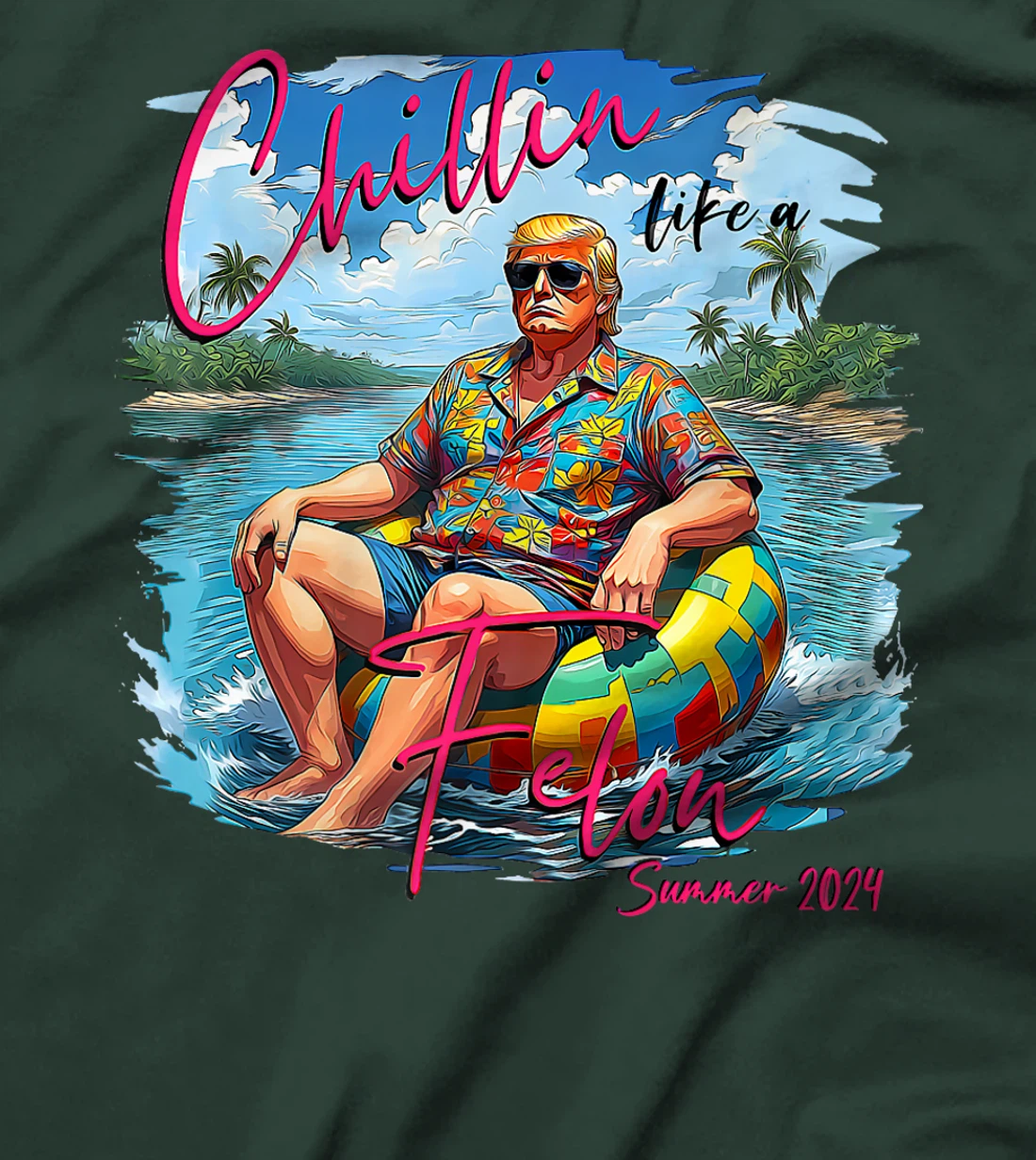 Trump Funny Chillin Like A Felon Trump 2024 Premium T-Shirt