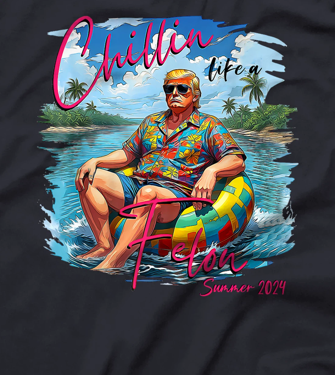 Trump Funny Chillin Like A Felon Trump 2024 Premium T-Shirt