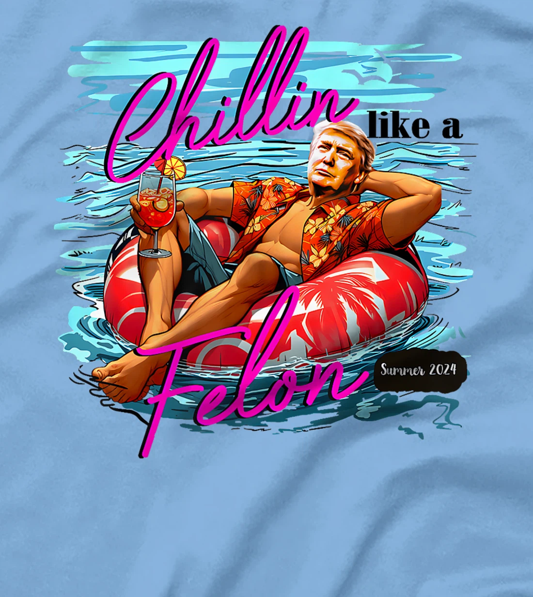 Trump Funny Chillin Like A Felon Trump 2024 Premium T-Shirt