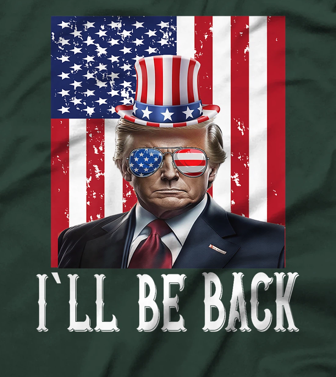 President Trump 2024 I'll Be Back Usa Flag America Premium T-Shirt