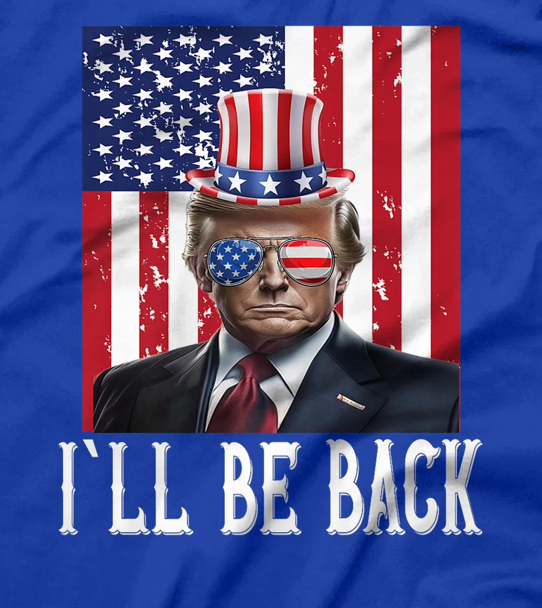 President Trump 2024 I'll Be Back Usa Flag America Premium T-Shirt
