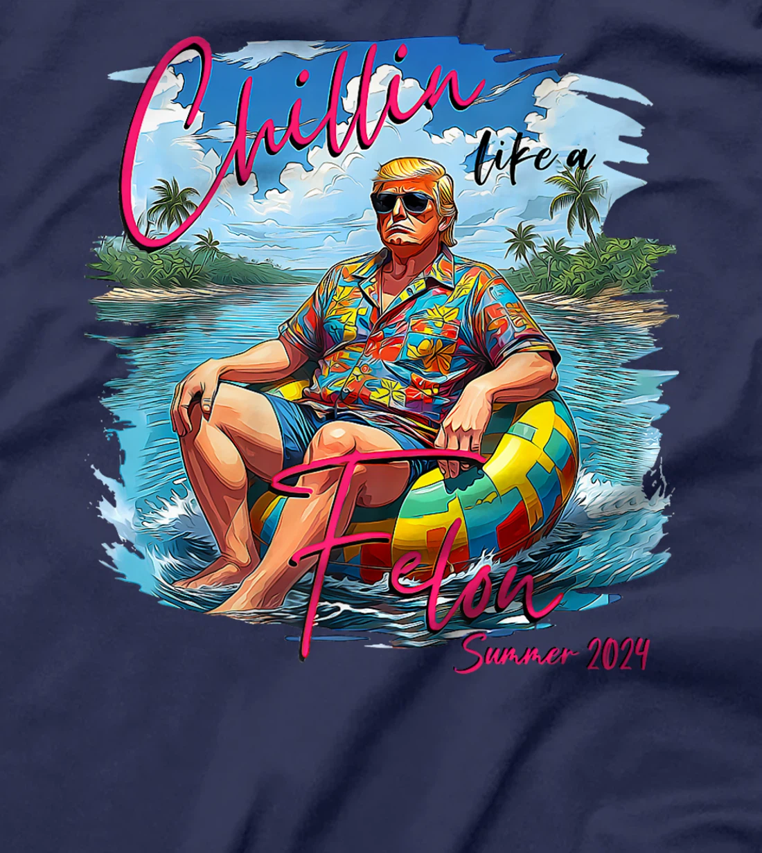 Trump Funny Chillin Like A Felon Trump 2024 Premium T-Shirt