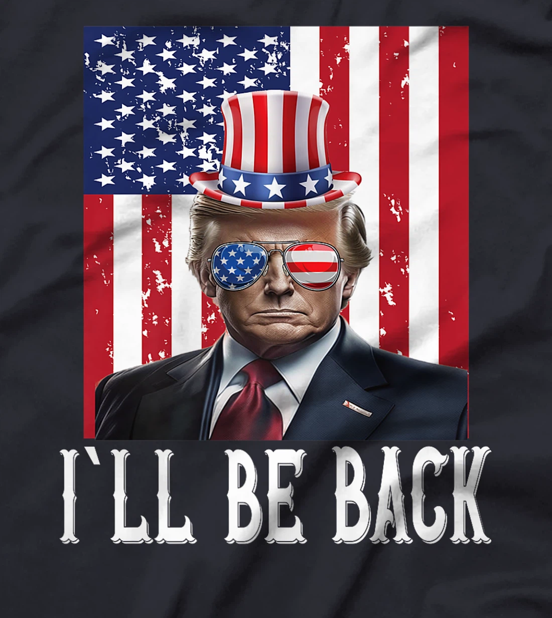 President Trump 2024 I'll Be Back Usa Flag America Premium T-Shirt