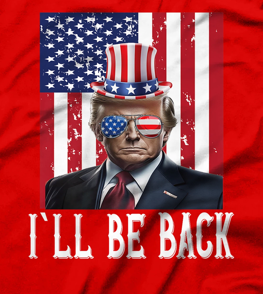 President Trump 2024 I'll Be Back Usa Flag America Premium T-Shirt