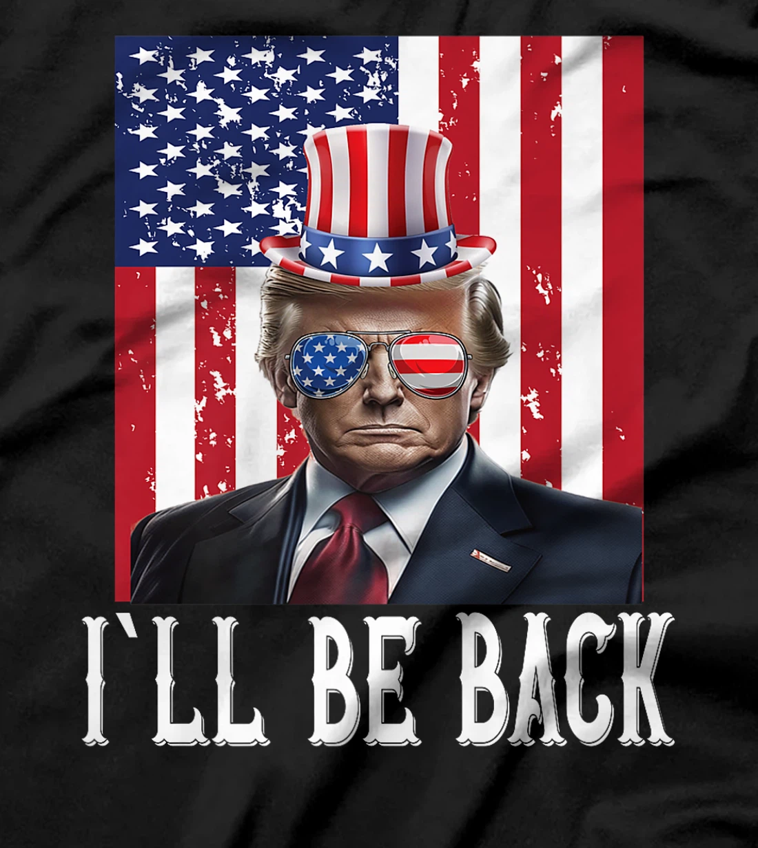 President Trump 2024 I'll Be Back Usa Flag America Premium T-Shirt
