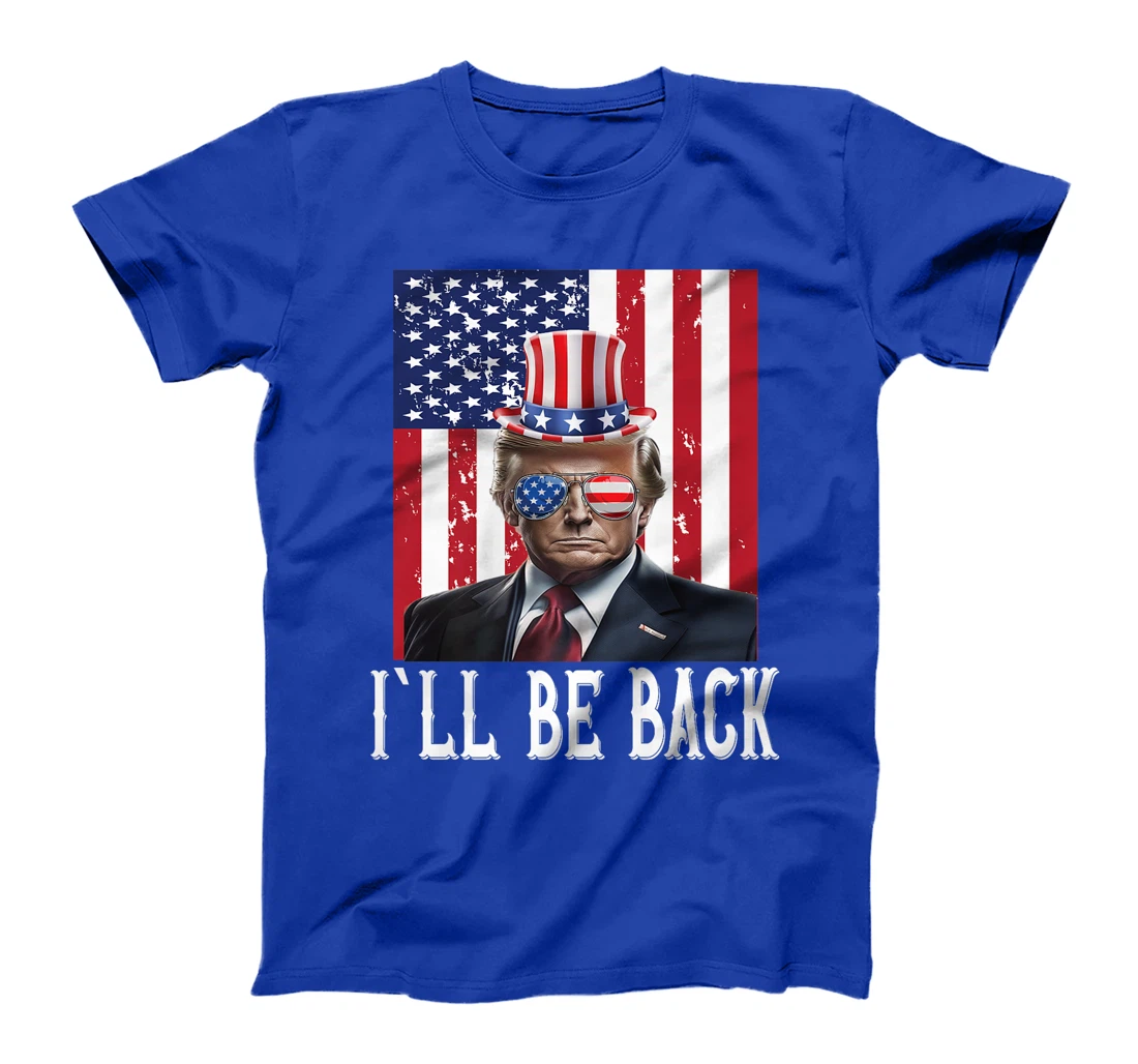 President Trump 2024 I'll Be Back Usa Flag America Premium T-Shirt