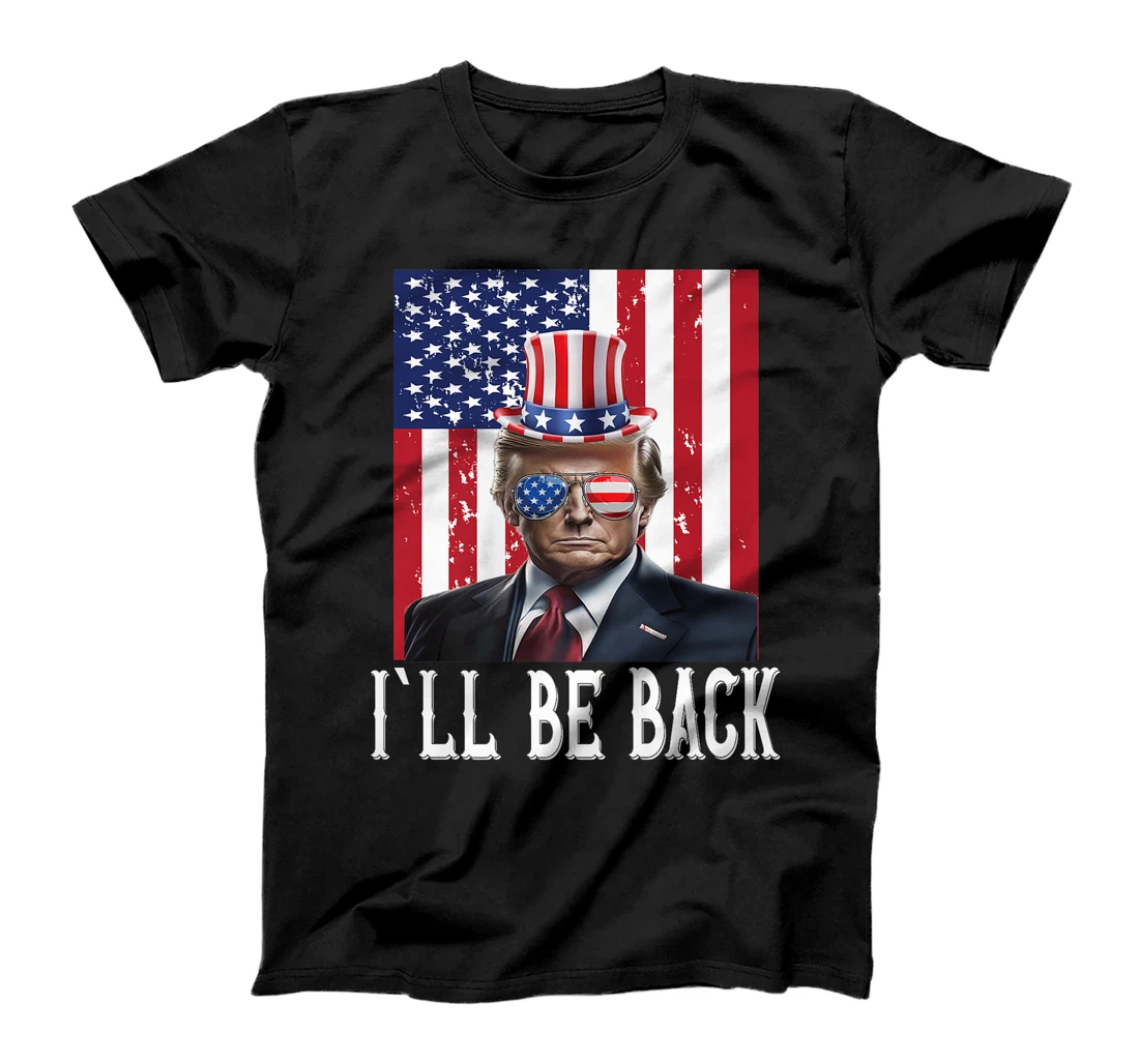President Trump 2024 I'll Be Back Usa Flag America Premium T-Shirt