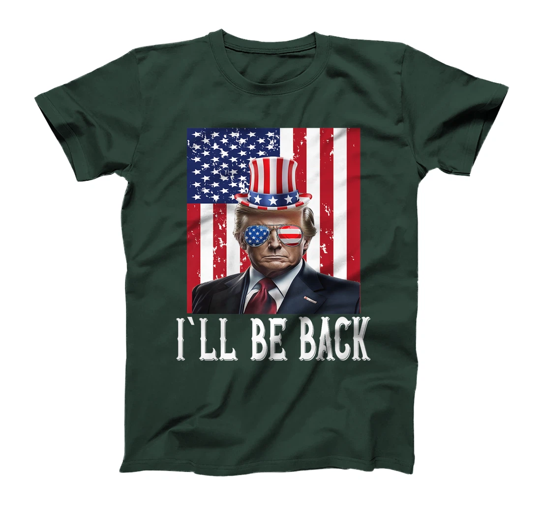 President Trump 2024 I'll Be Back Usa Flag America Premium T-Shirt