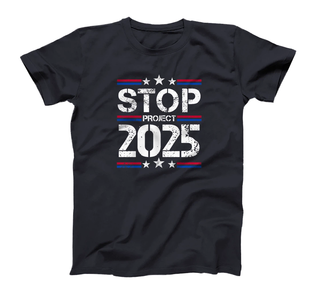 Stop project 2025 American flag Anti trump biden supporter T-Shirt