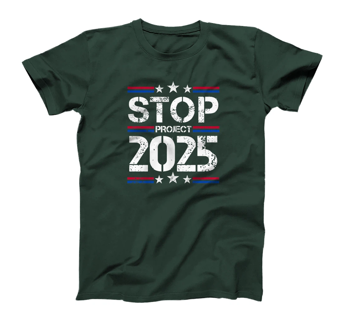 Stop project 2025 American flag Anti trump biden supporter T-Shirt