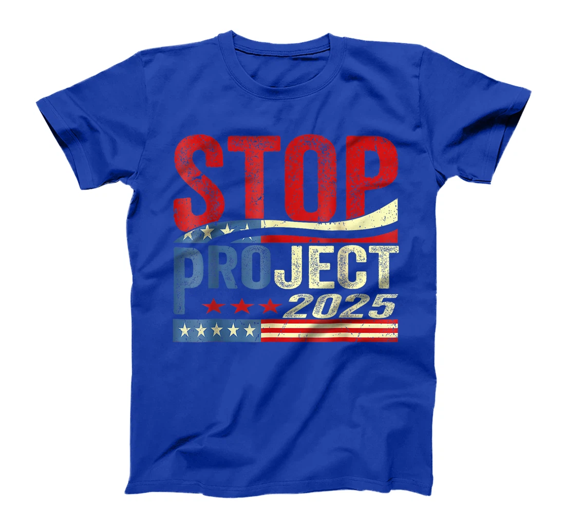Stop project 2025 American flag Anti trump biden supporter T-Shirt