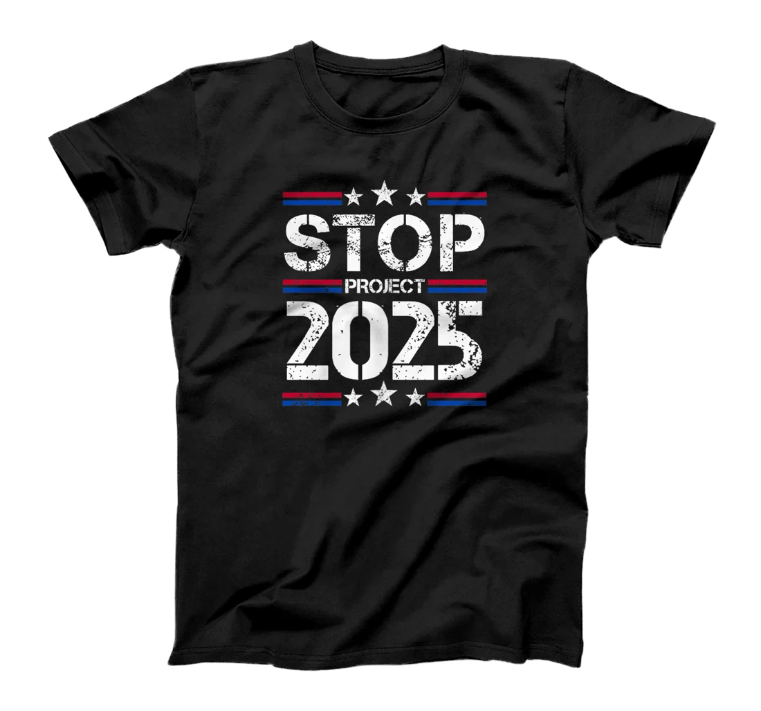 Stop project 2025 American flag Anti trump biden supporter T-Shirt