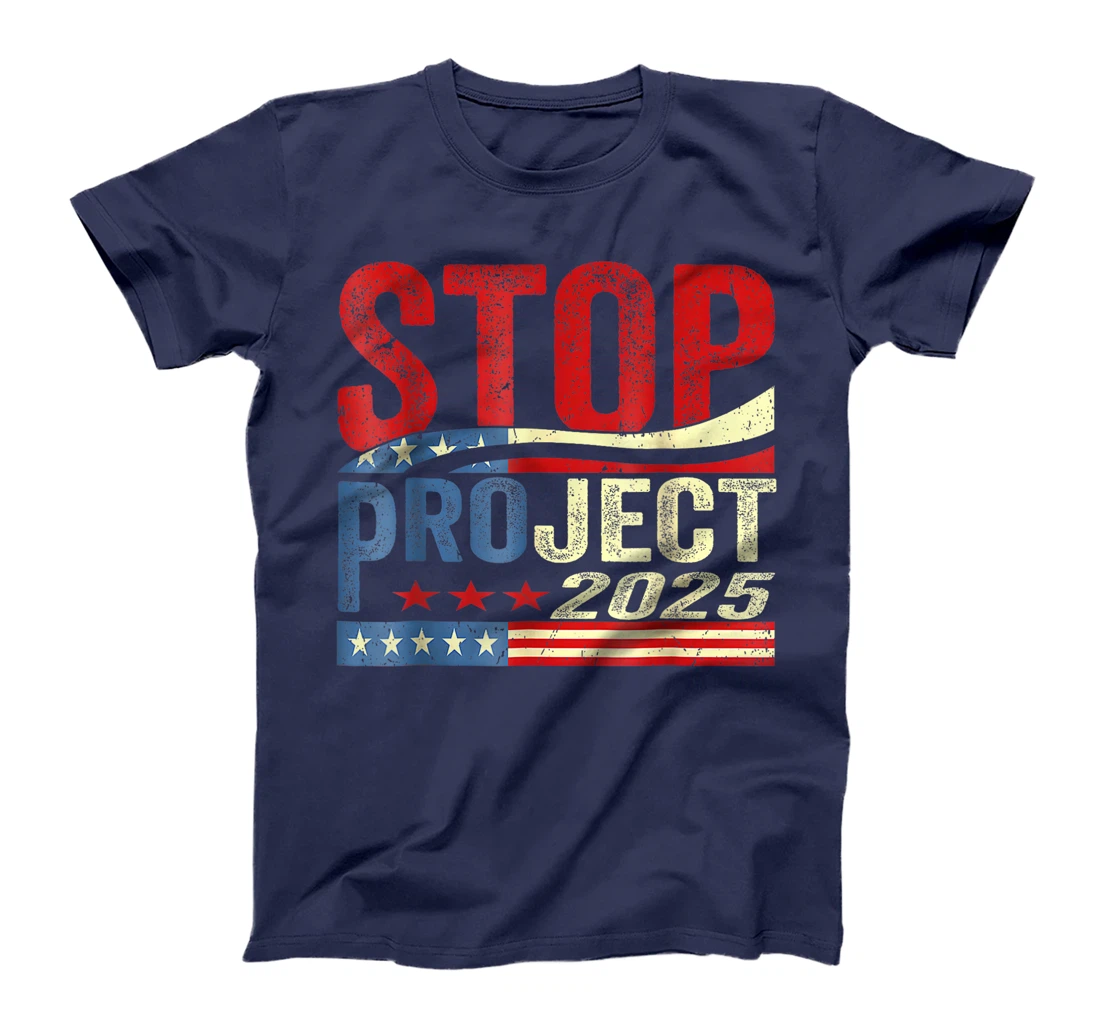 Stop project 2025 American flag Anti trump biden supporter T-Shirt