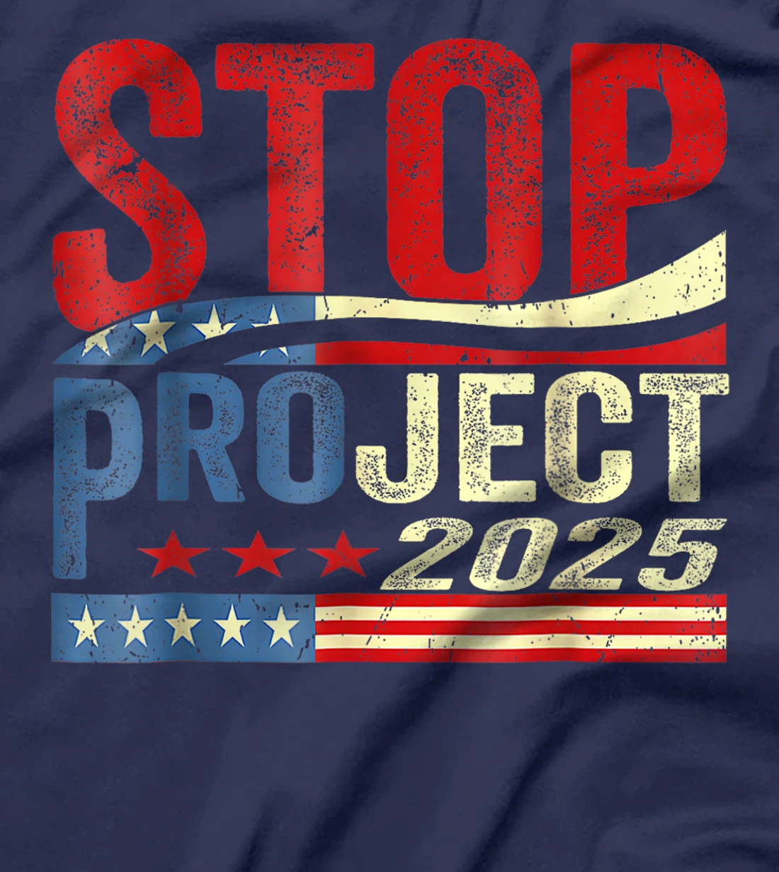 Stop project 2025 American flag Anti trump biden supporter T-Shirt