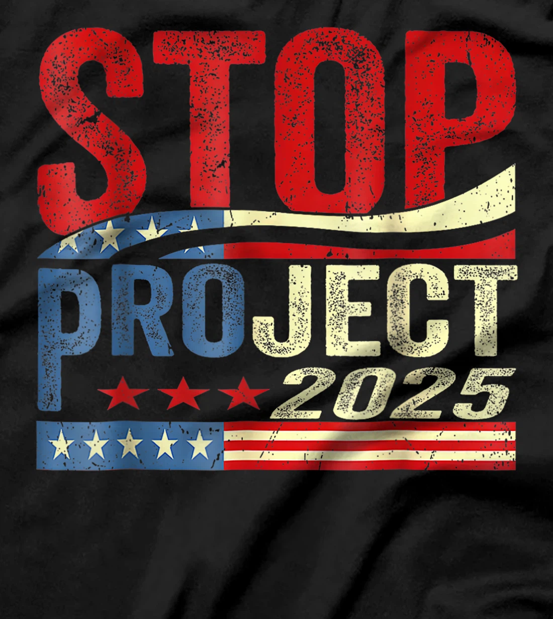 Stop project 2025 American flag Anti trump biden supporter T-Shirt
