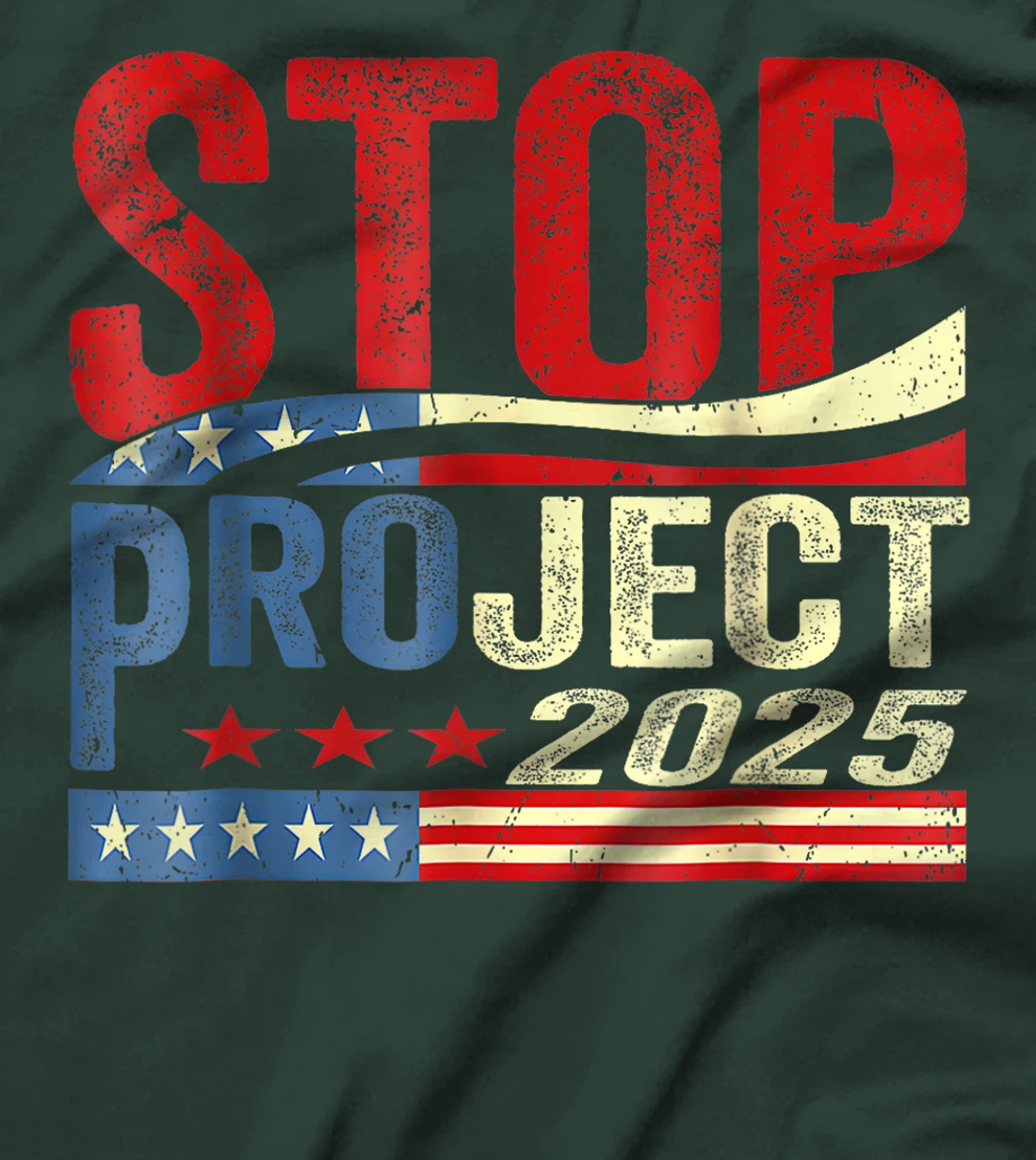 Stop project 2025 American flag Anti trump biden supporter T-Shirt