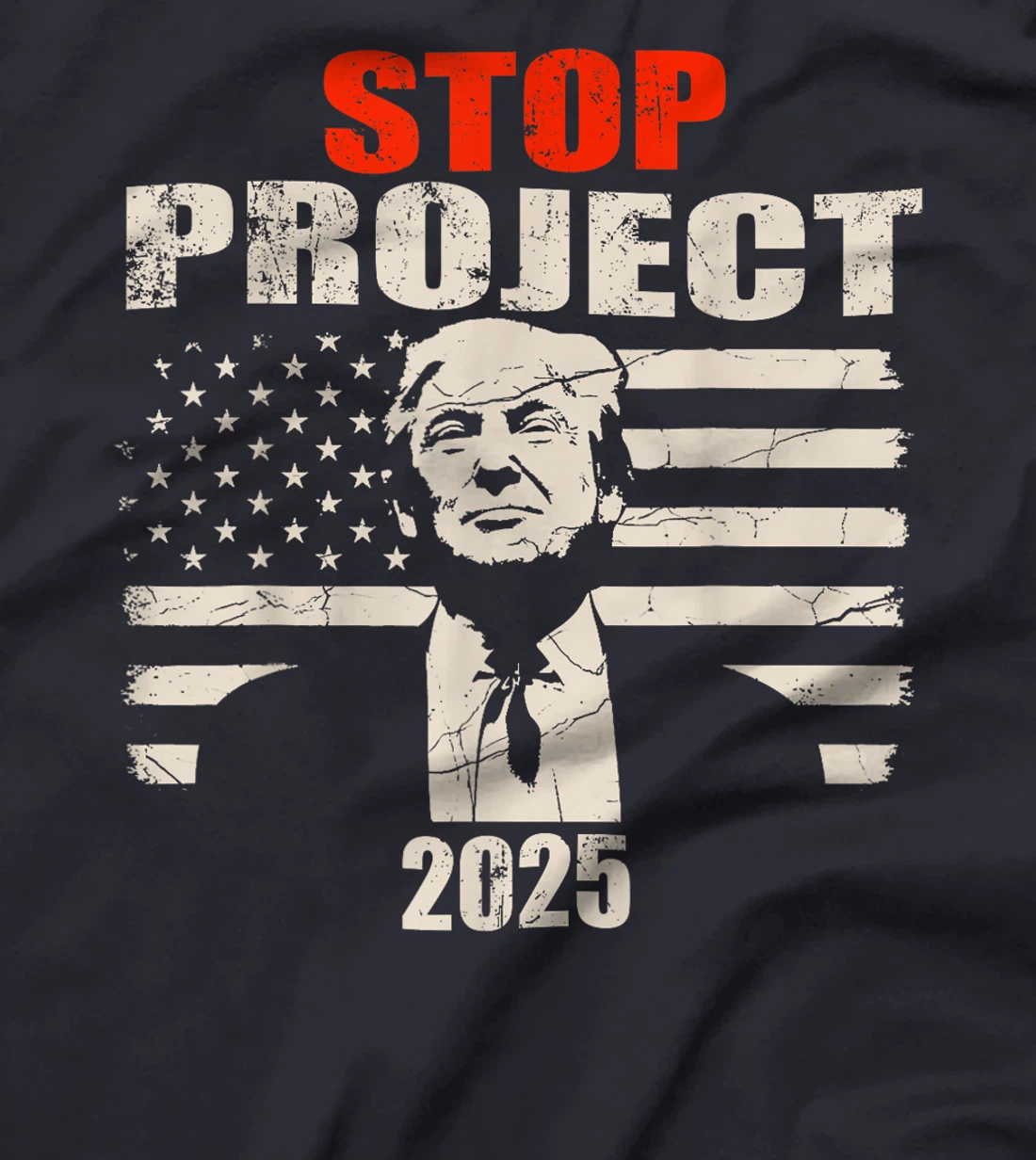 Stop project 2025 American flag Anti trump biden supporter T-Shirt