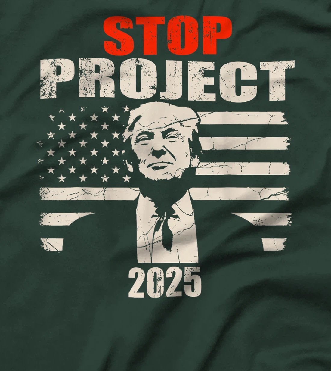 Stop project 2025 American flag Anti trump biden supporter T-Shirt