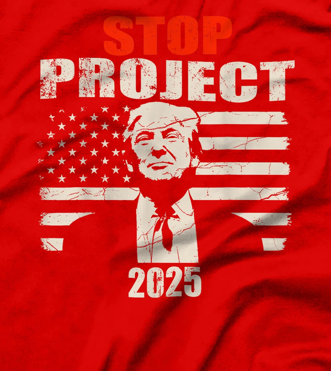 Stop project 2025 American flag Anti trump biden supporter T-Shirt