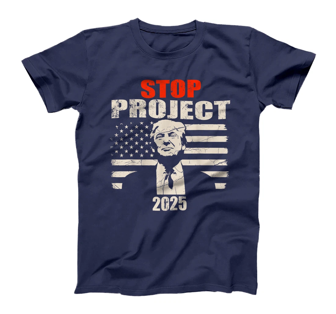 Stop project 2025 American flag Anti trump biden supporter T-Shirt