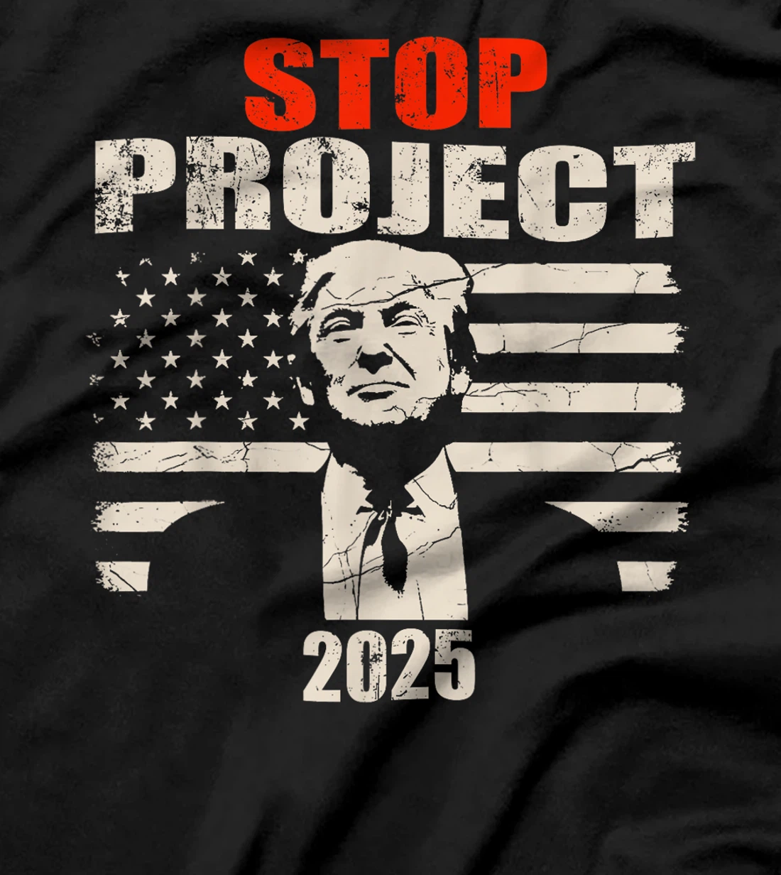 Stop project 2025 American flag Anti trump biden supporter T-Shirt