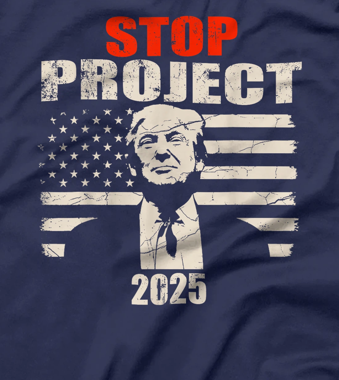 Stop project 2025 American flag Anti trump biden supporter T-Shirt