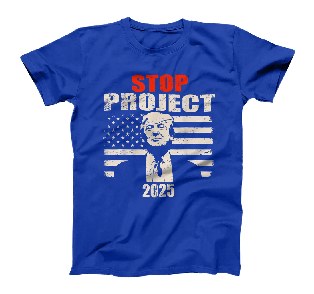 Stop project 2025 American flag Anti trump biden supporter T-Shirt