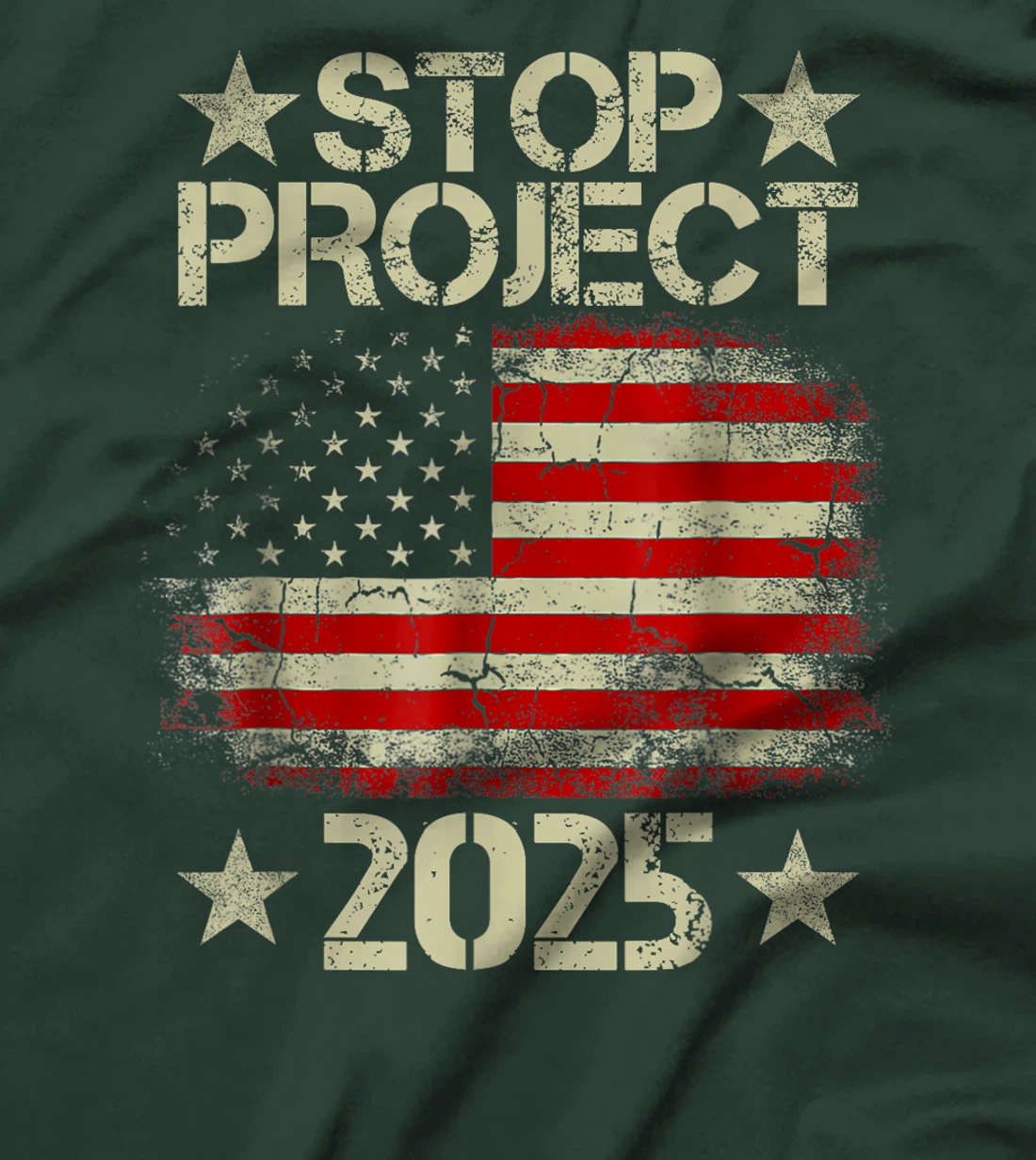 Stop project 2025 American flag Anti trump biden supporter T-Shirt