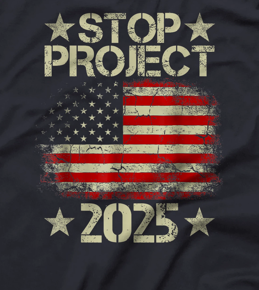 Stop project 2025 American flag Anti trump biden supporter T-Shirt