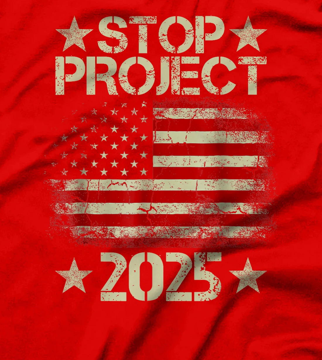 Stop project 2025 American flag Anti trump biden supporter T-Shirt