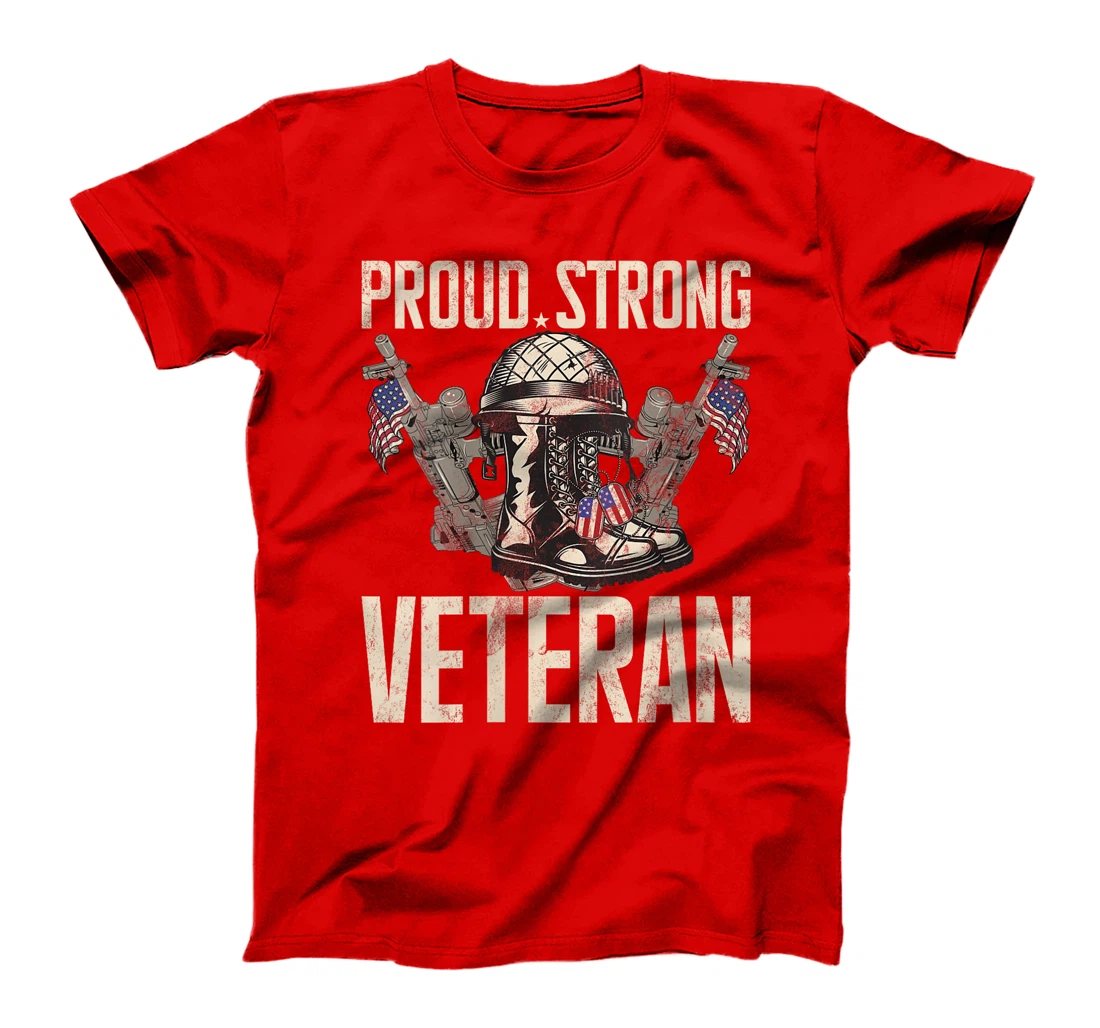 Womens Proud Strong Veteran T-Shirt